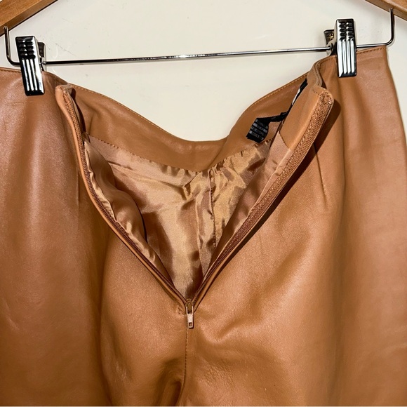 Vintage B & J Women's Size 6 Leather Pants Tapered Flat Front Back Zipper Y2K - Picture 5 of 8